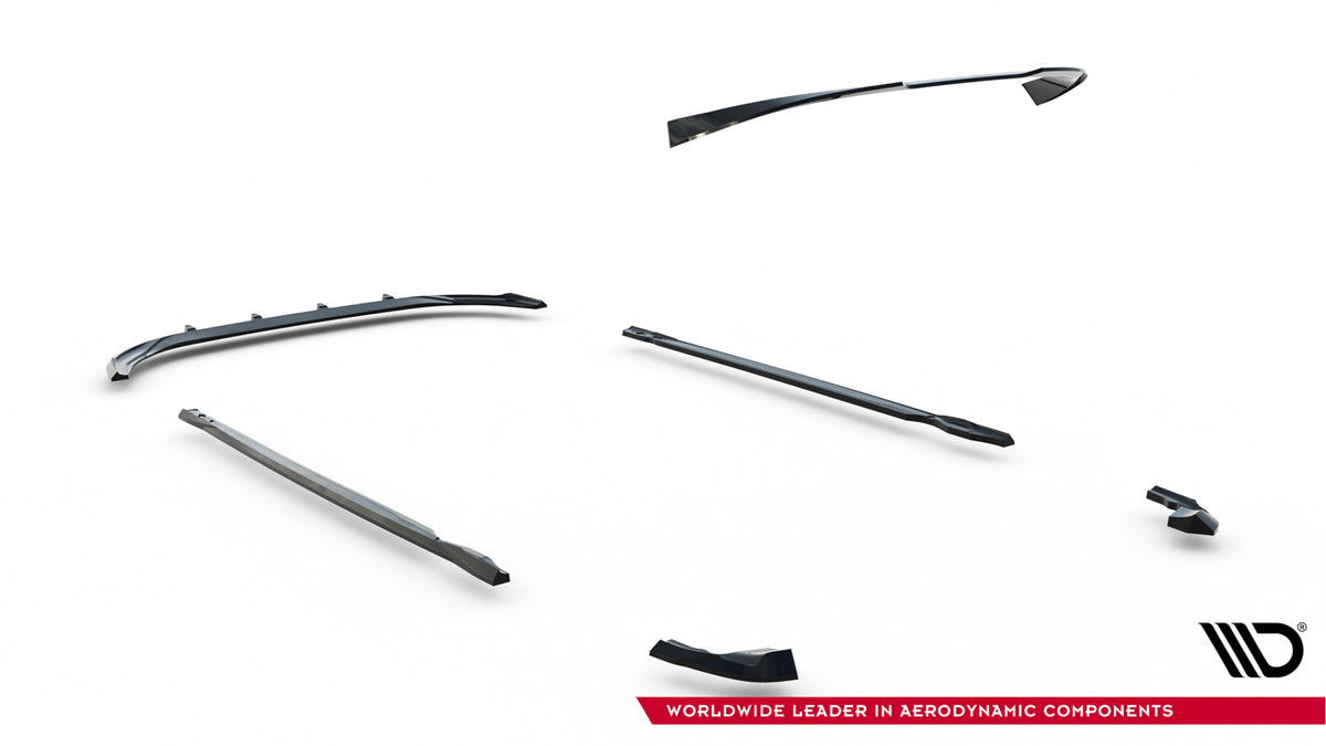 Front- og sideplitter V.2 VW Golf 8 R Facelift – produktbilde mot hvit bakgrunn