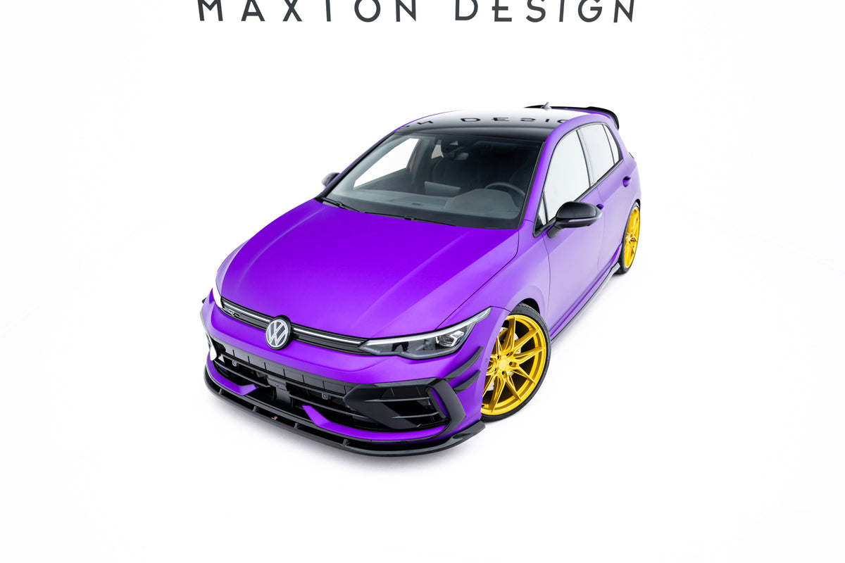 Bodykit splitter V.2 til VW Golf 8 R Facelift på Golf 8 med fabrikkfanger