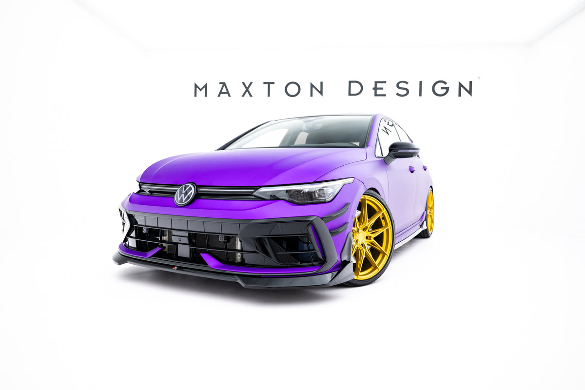 Front- og sideplitter V.6 VW Golf 8 R Facelift – sammenligning før og etter montering