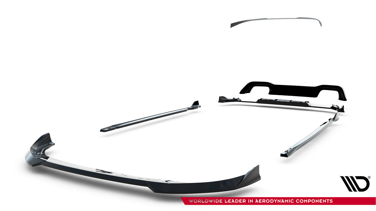 Splittersett V.6 for VW Golf 8 R Facelift – detalj av materialtykkelse og bøyning