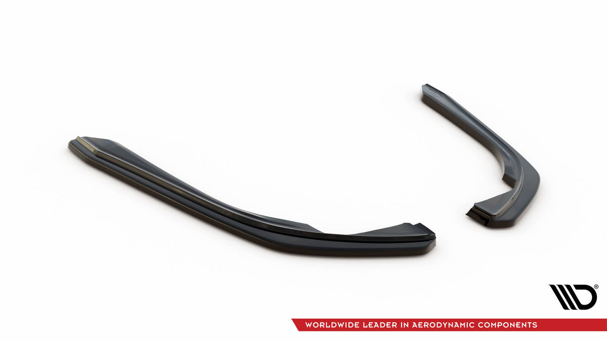 Sort frontsplitter til VW Arteon R-Line liggende på siden for å vise profilen