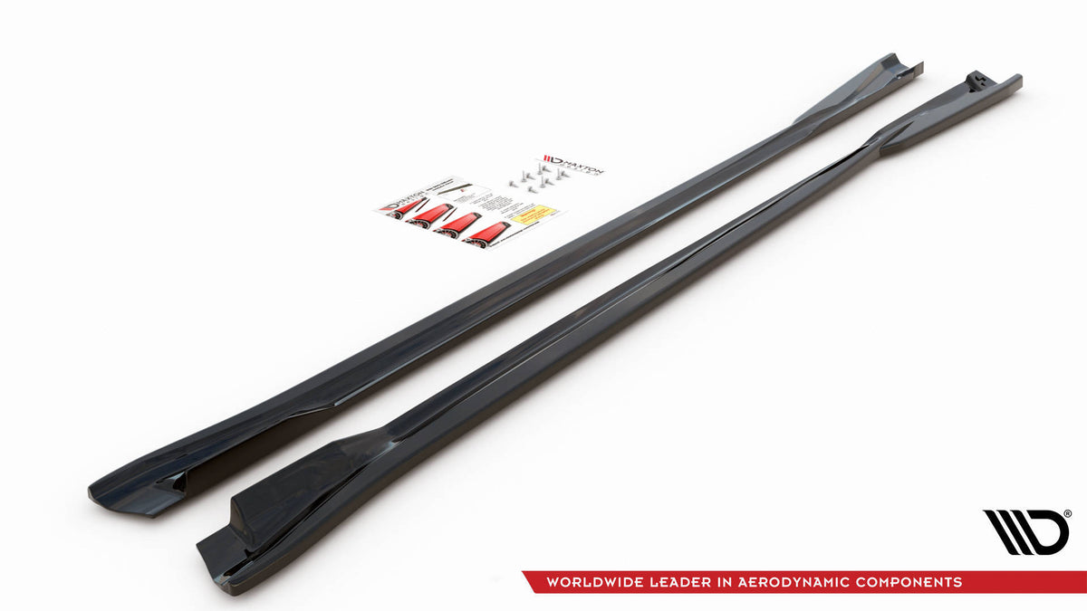 Front splitter til VW Arteon R-Line Facelift i svart ABS-plast, sett ovenfra