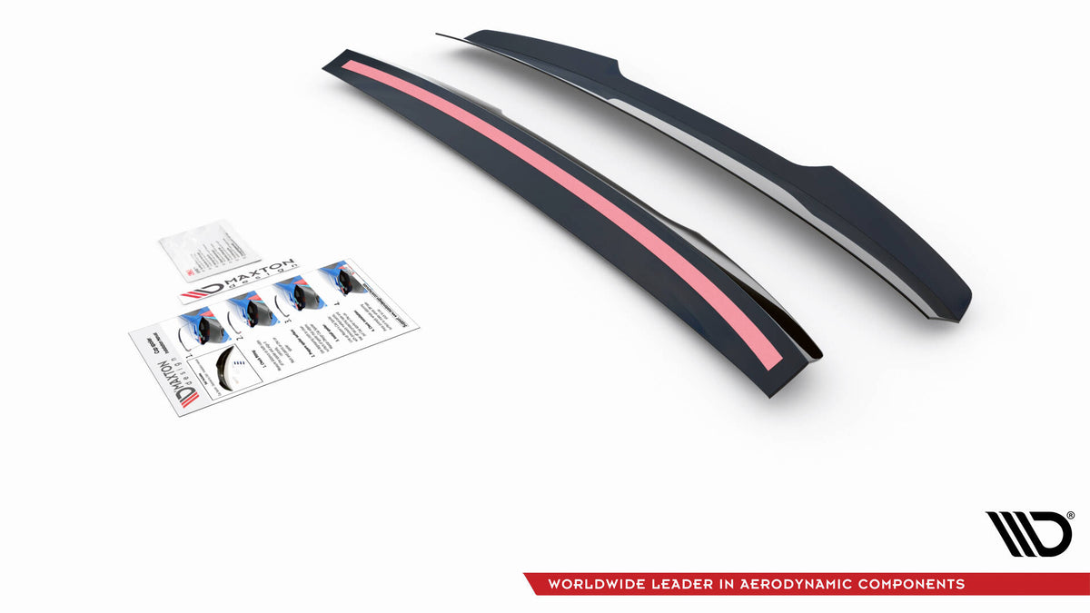 M-Maxton frontsplitter fra splittersett til VW Caddy Mk5 fotografert i nærbilde med fokus på kantprofilen
