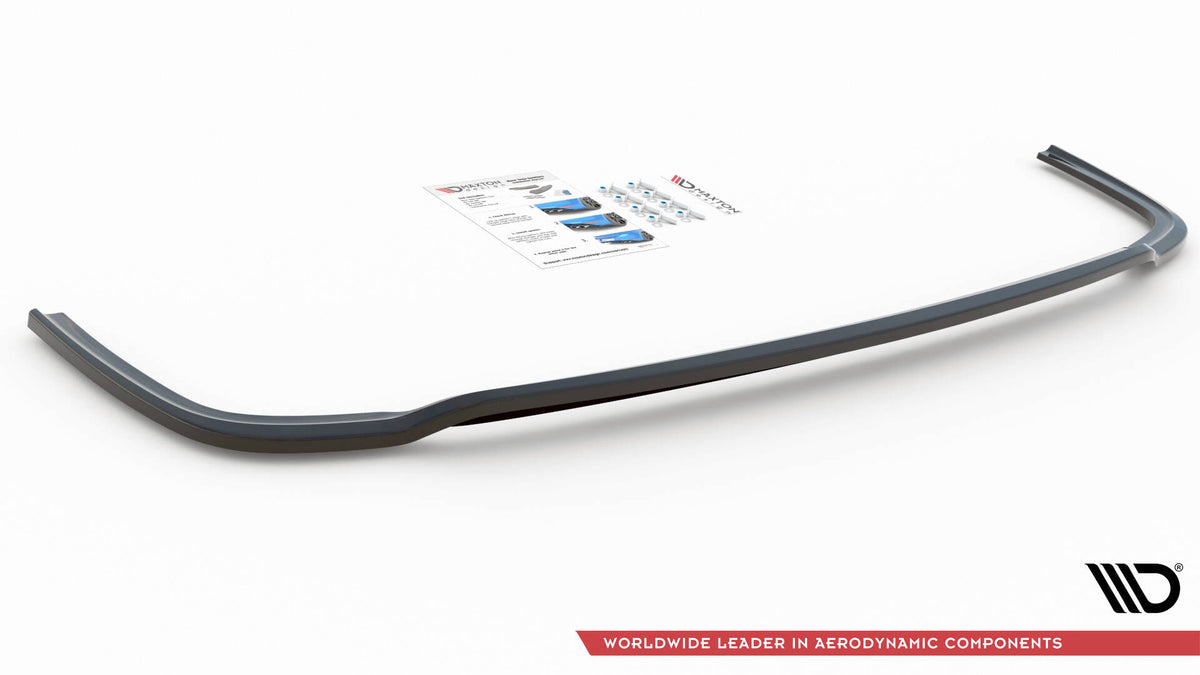 M-Maxton splittersett for VW Caddy Mk5 fra høyre side, viser sideskjørt og frontsplitter i perspektiv
