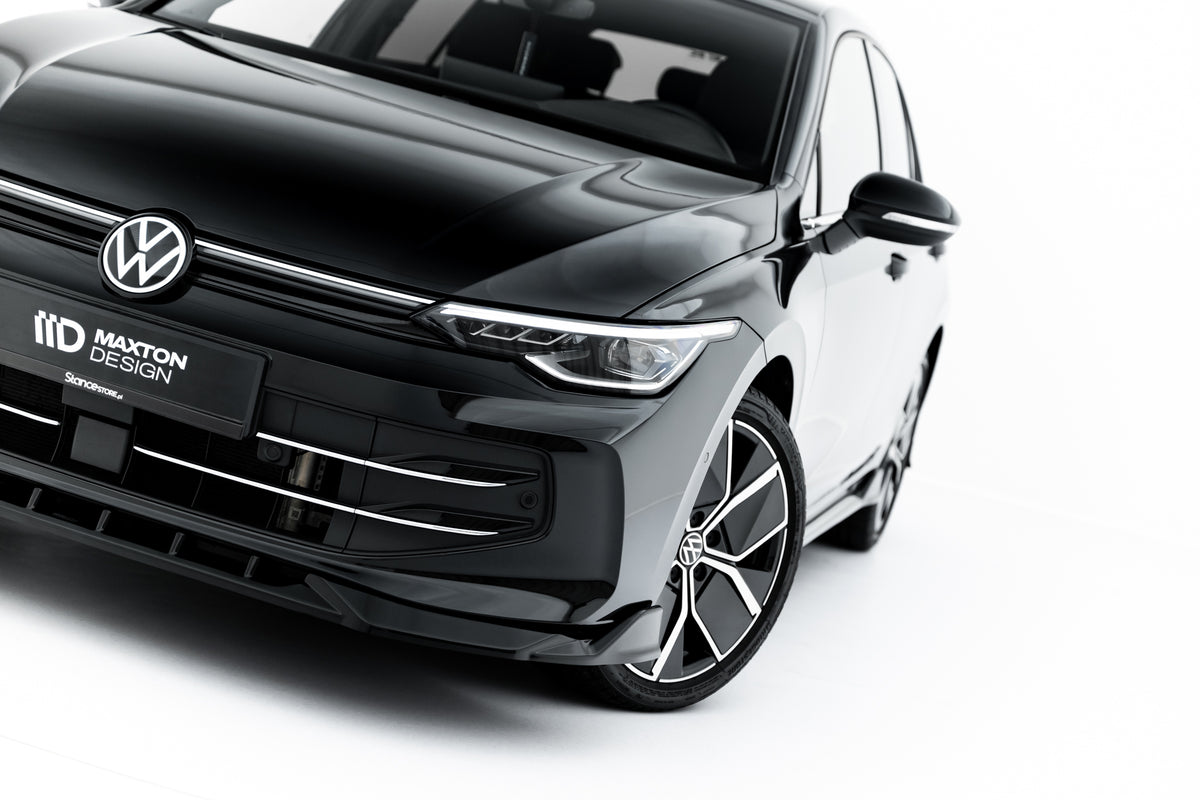 Front- og sideplitter til VW Golf 8 Facelift – nærbilde av monteringspunkter og festemekanisme