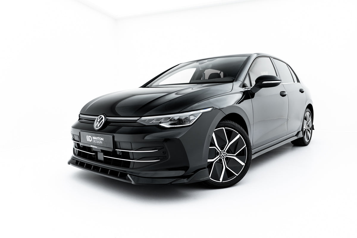 Splittersett for VW Golf 8 Facelift – detalj av aerodynamisk profil sett fra siden