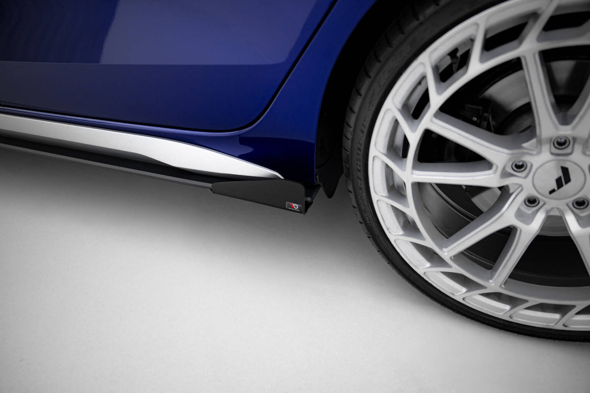 Sidevinger i matt sort ABS til Audi A3 S-Line Sedan 8Y Facelift