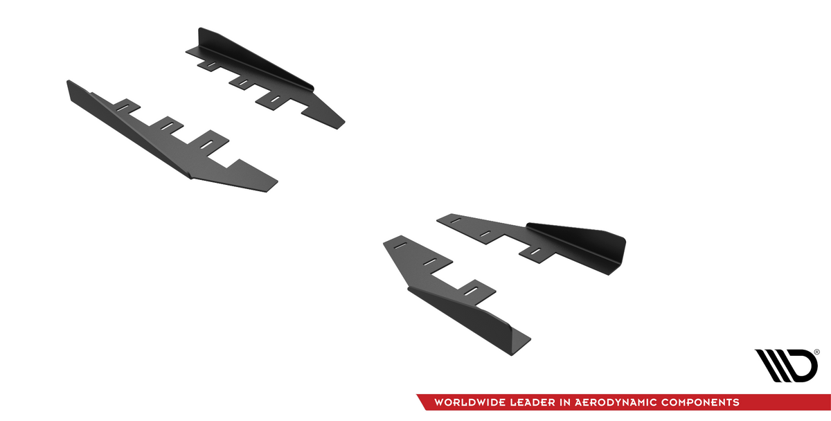 Sideflap i blank svart finish til Ford Mondeo Sport sett fra siden med detaljer