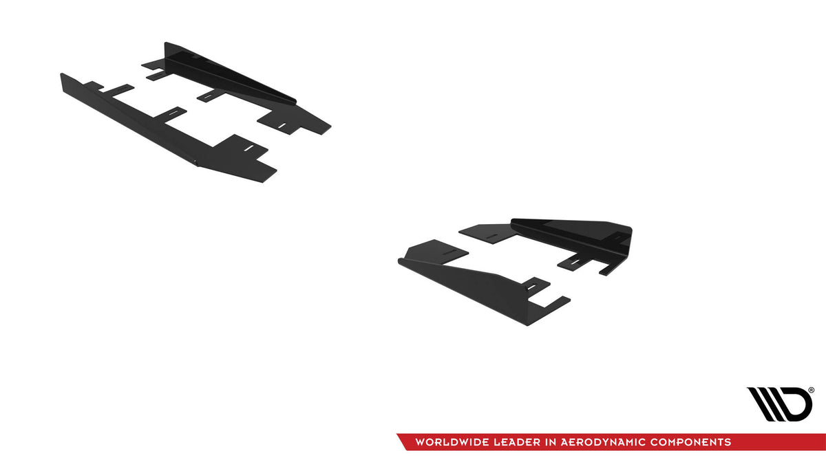 Maxton Design sideflaps til Ford Mustang GT Mk7 sett ovenfra med foliebeskyttelse