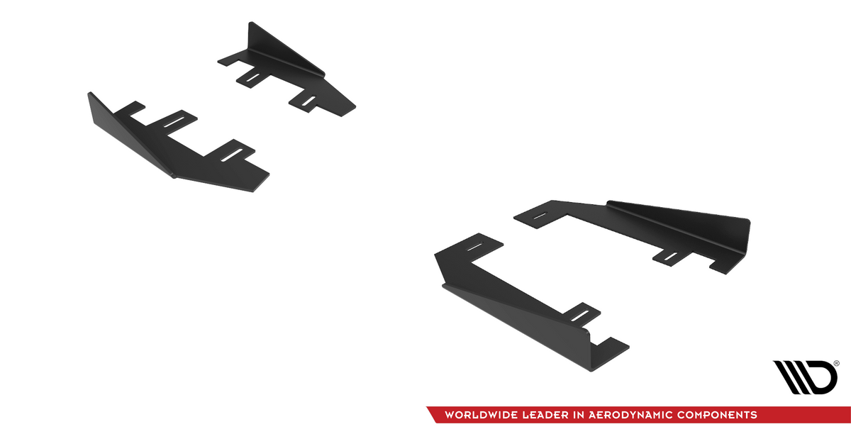Par med sideflaps til Opel Astra J GTC OPC-Line vist ovenfra med beskyttelsesfolie