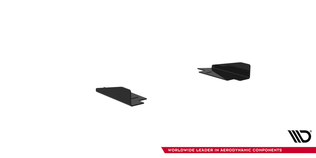 Sidepanelflaps fra Maxton Design til Impreza WRX STI, bakside med monteringspunkter synlig