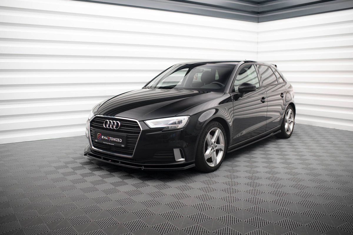 Sideskjørt diffuser montert på Audi A3 Sportback 8V Facelift, visning fra siden
