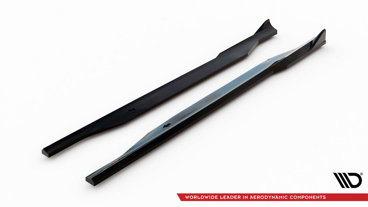 Sideforlengere for Audi TT 8J med synlig overflatestruktur i sort