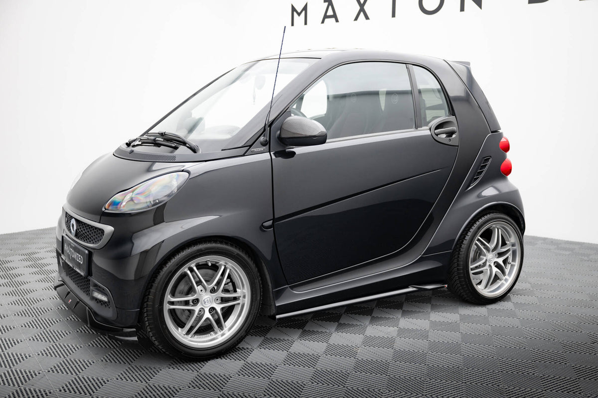 Nærbilde av sidediffusor til Smart Fortwo C451 Brabus med sort overflate