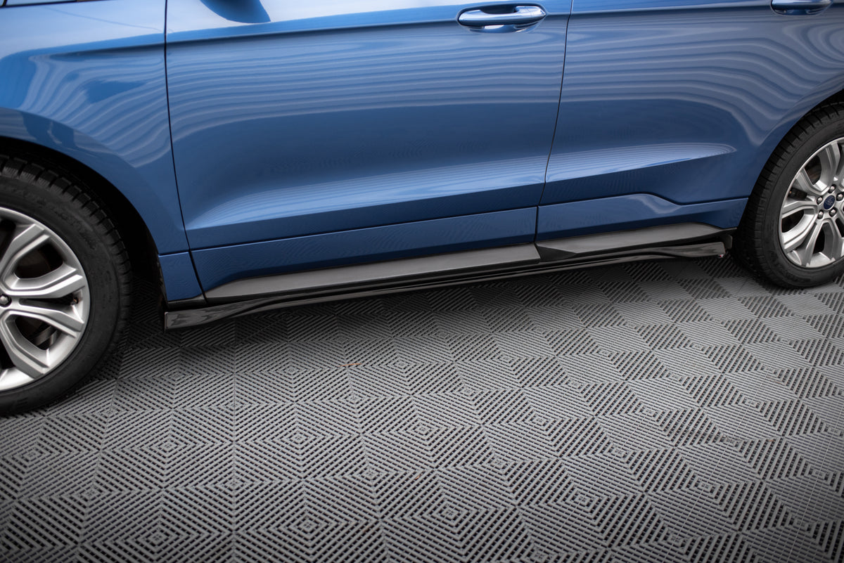 Sideskjørt diffusers i blank sort ABS til Ford Edge ST Mk2 Facelift