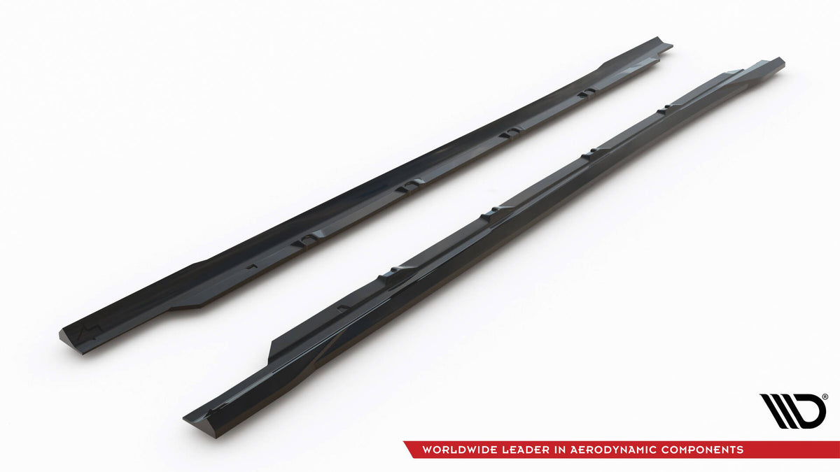 Sort sideskjørt diffuser til Ford Focus Vignale MK4 med monteringsflate synlig