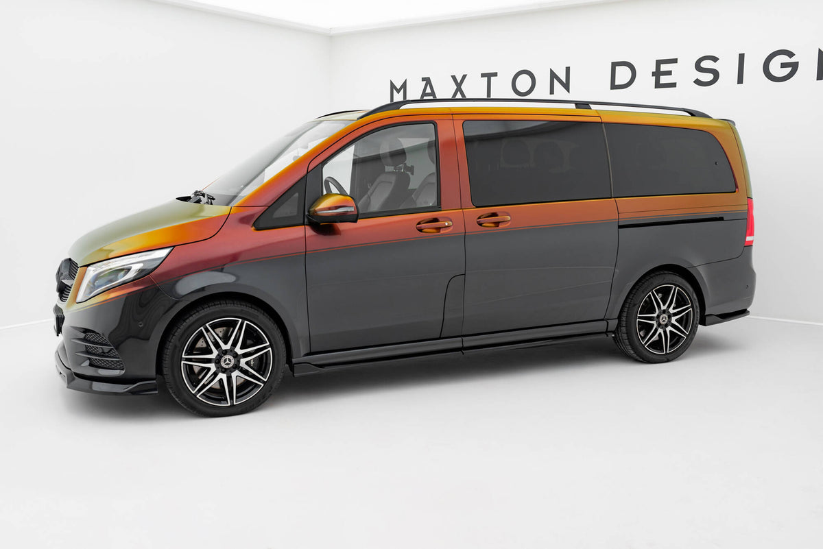 Maxton Design sideskjørt montert på Mercedes V-Klasse Long W447, sidevisning