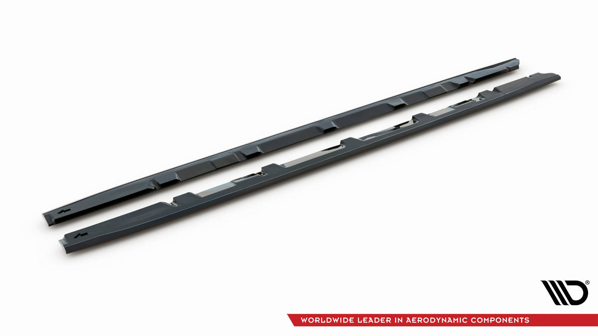 Sideskjørt diffusorer V.2 for Subaru WRX STI MK1, visning ovenfra mot terskel