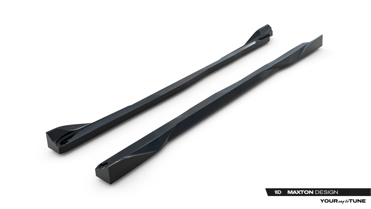 Sideskjørt diffuser i ABS Gloss Black til GR Yaris Mk4 Facelift bakfra