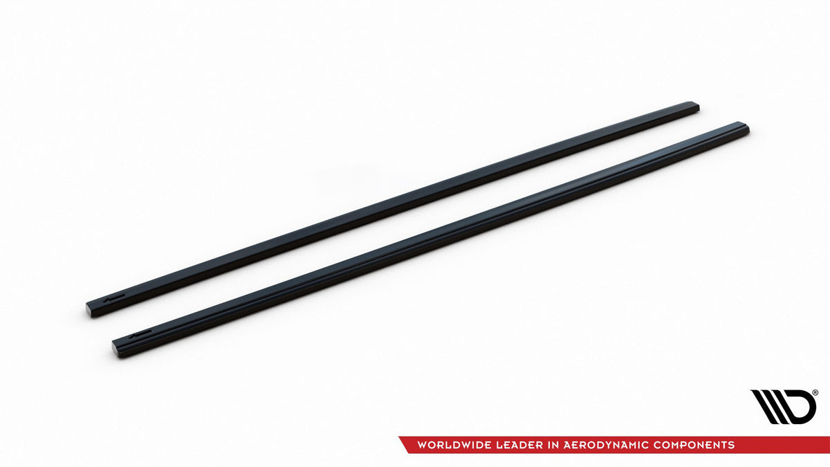 Sideskjørt diffusorer for Golf 7 GTI med valgfri dekorstripe, produktbilde ovenfra