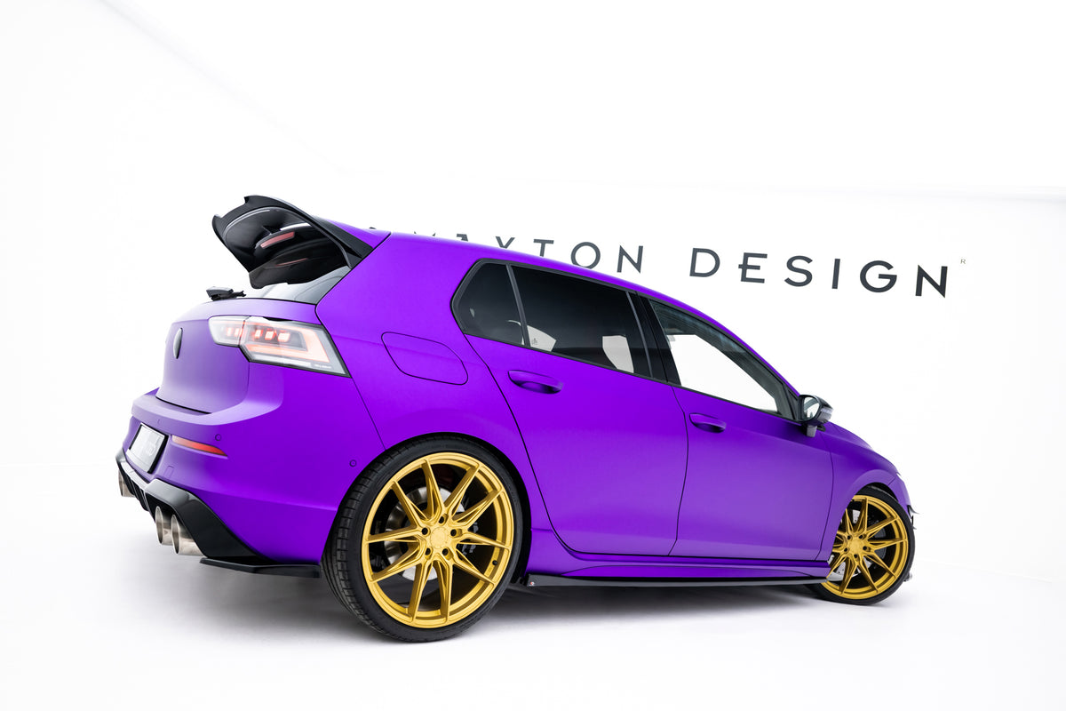 Sideskjørt diffusers V.2 i blank sort ABS til Volkswagen Golf R Mk8 Facelift