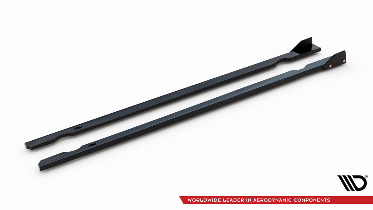 Sideskjørt-forlenger V.3 til VW Golf 8 R-Line / R vist fra venstre side i profil