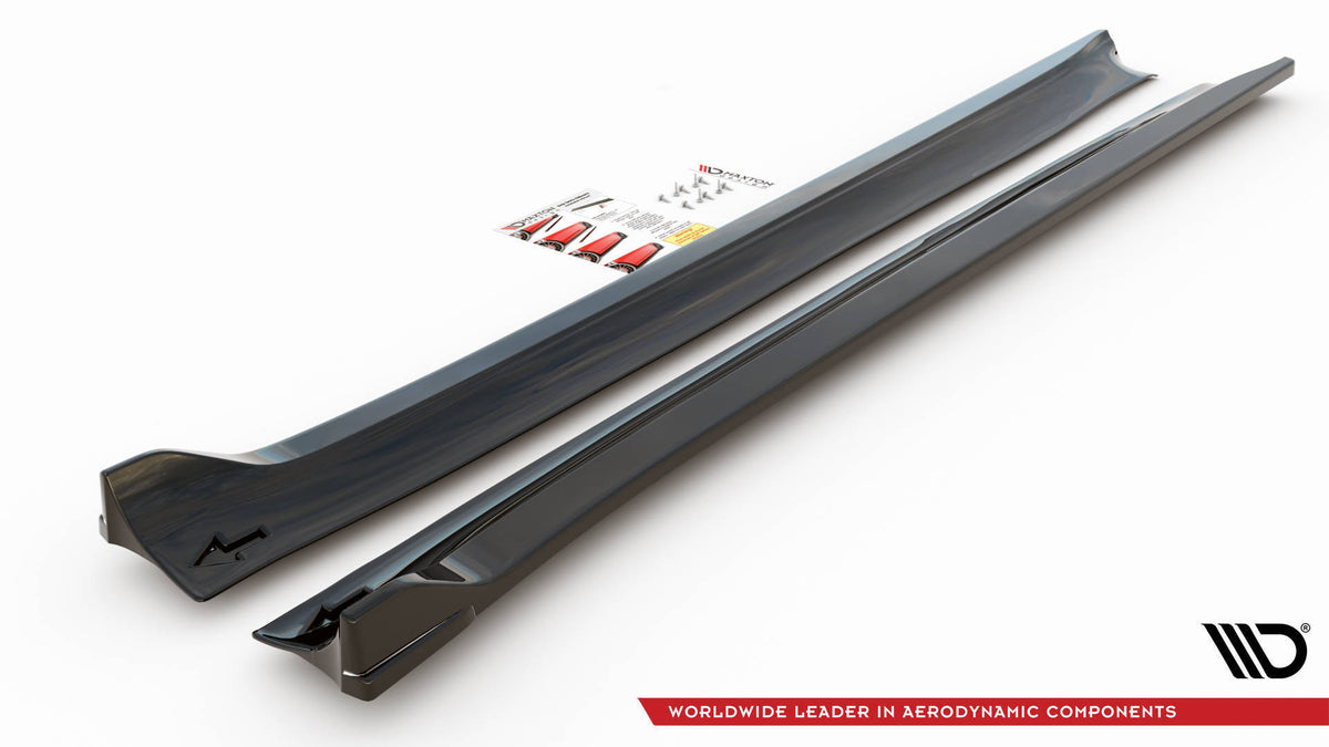 Sideskjørt diffusers V.3 for Tesla Model 3 Performance Mk1 Facelift montert langs terskel