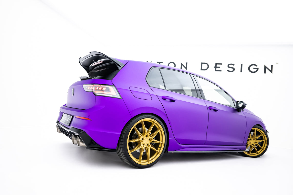 Sideskjørt diffusers til Volkswagen Golf R Mk8 Facelift i blank sort ABS-plast