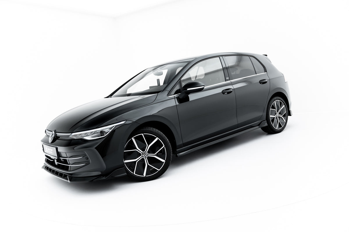 Sideskjørt-forlenger for VW Golf 8 Facelift sett rett fra siden