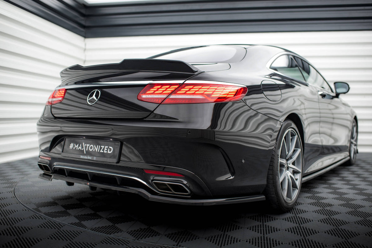 Nærbilde av 3D-profil på Maxton spoiler til Mercedes S Coupe C217