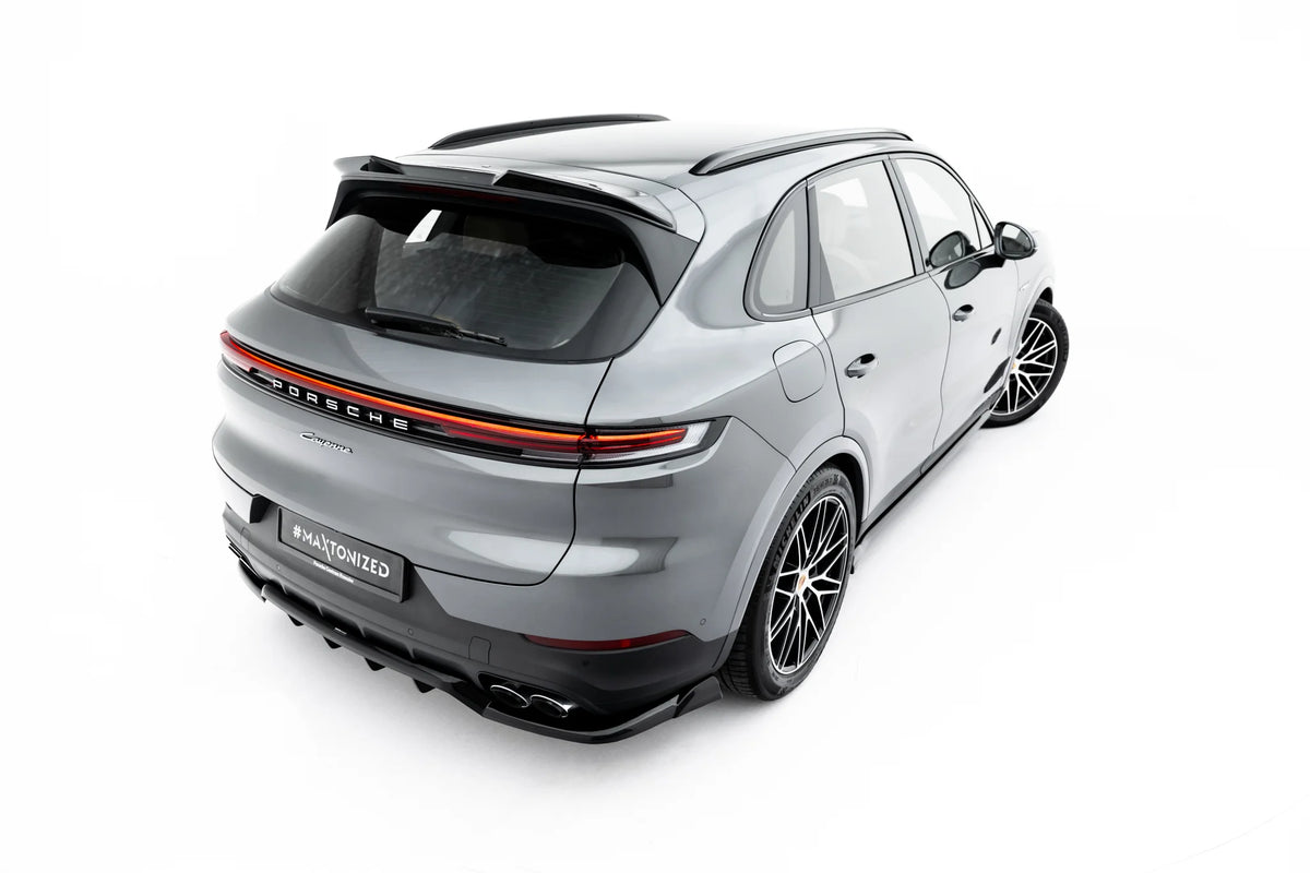 Spoiler Cap i blank sort ABS til Porsche Cayenne Mk3 Facelift