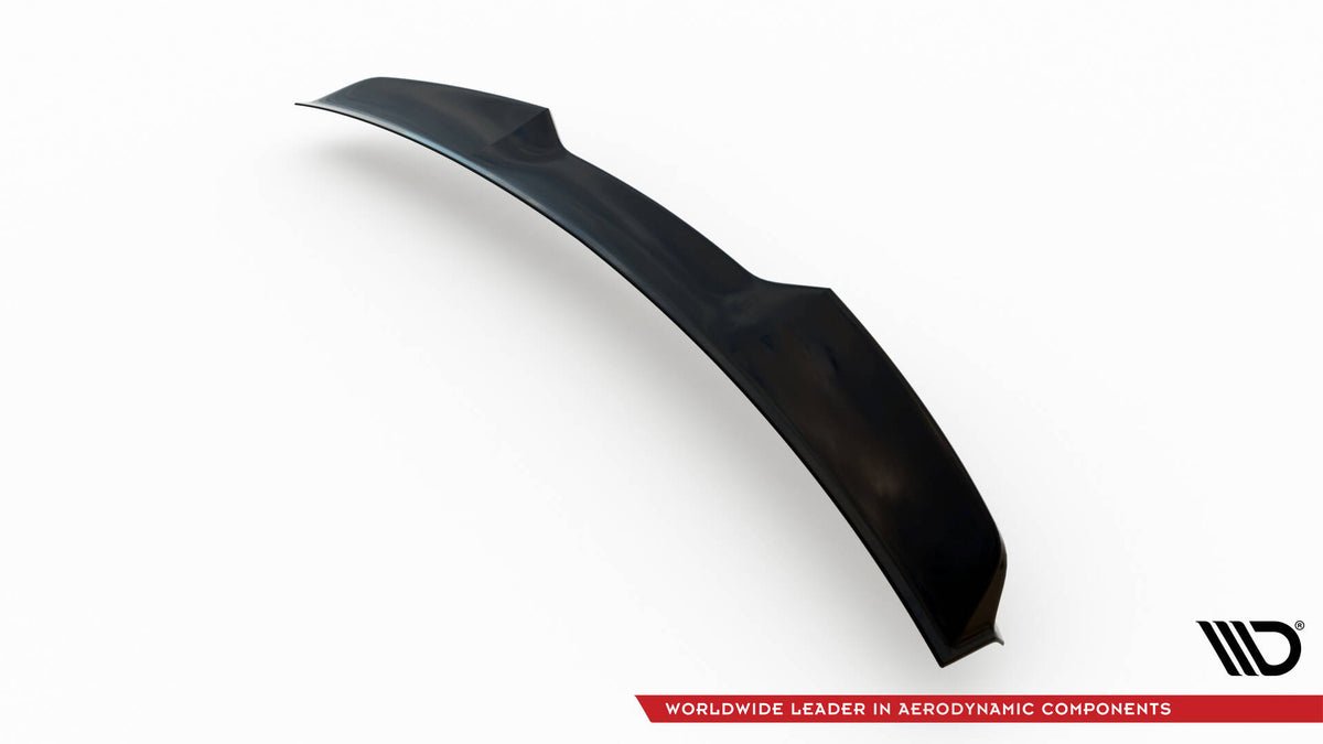 Tredimensjonal spoilerforlenger i sort finish for VW Passat GT med synlig overflatestruktur
