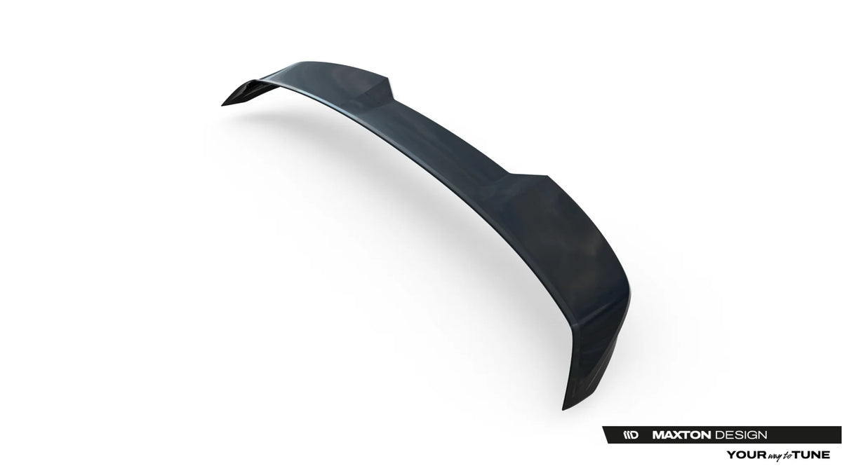 Detalj av 3D-form på spoiler cap i Gloss Black til Volvo V60