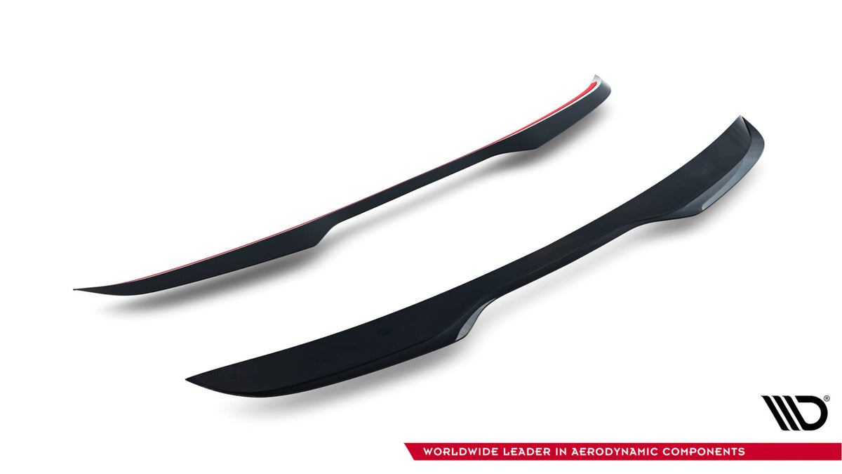 Underside av spoiler cap for Abarth 500e med ferdig påført 3M monteringstape