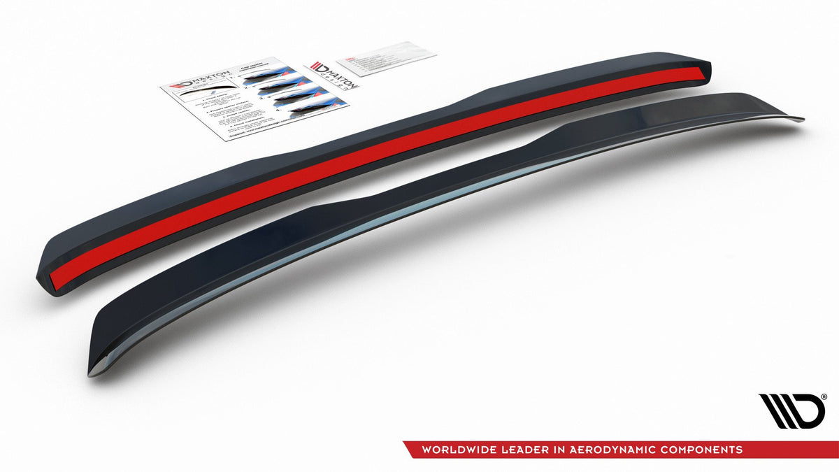 Spoiler cap til Audi A3 8L i sort ABS-plast, sett ovenfra