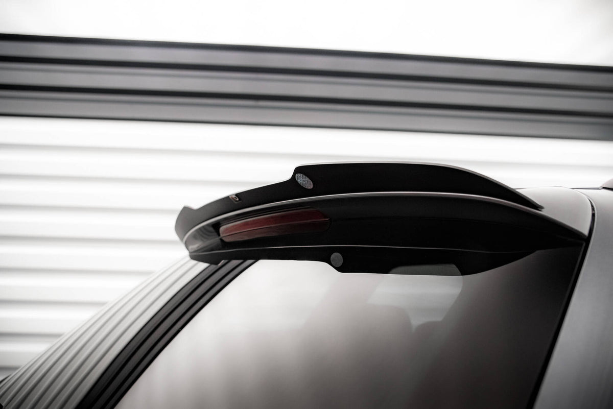 Spoiler cap til Audi A4 S-Line Avant B8 Facelift sett ovenfra i strukturert svart