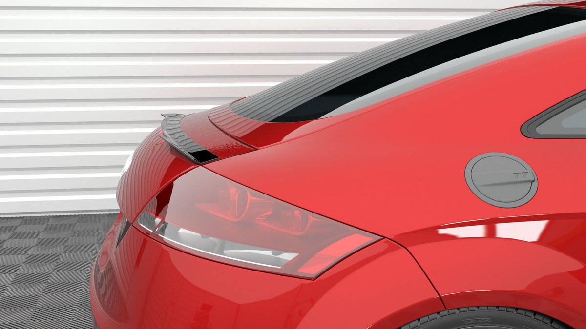 Sort spoiler cap Audi TT 8J sett ovenfra med ABS-struktur