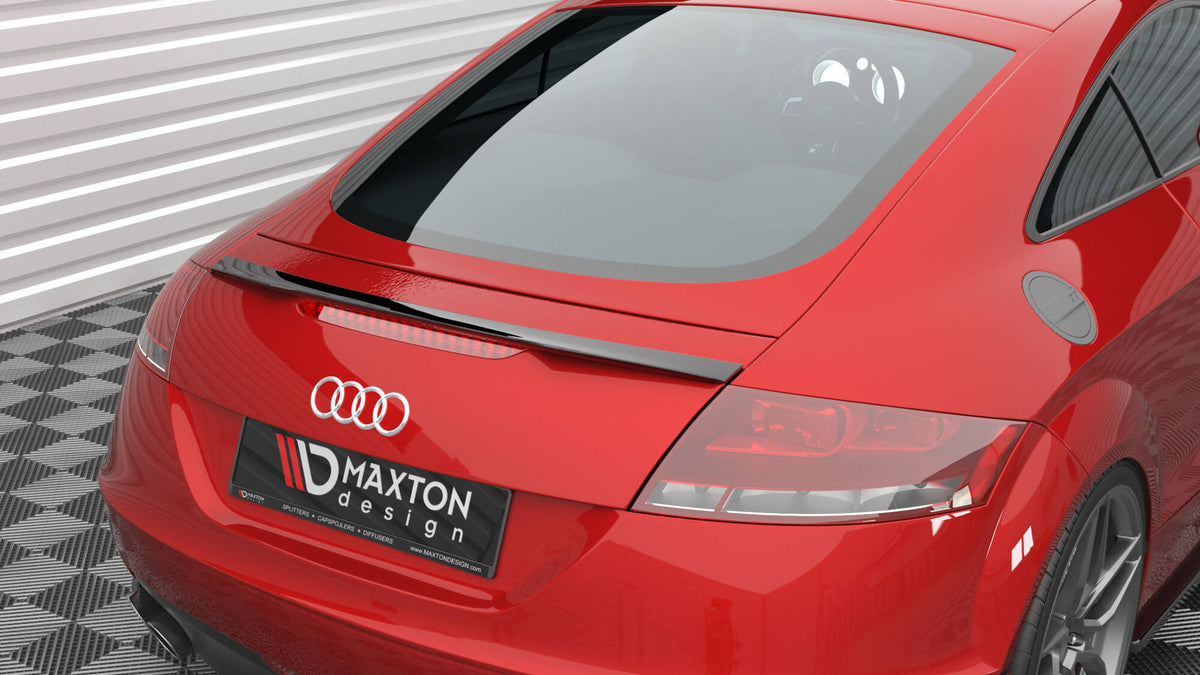 Spoiler cap til Audi TT 8J V2 i sort finish sett bakfra