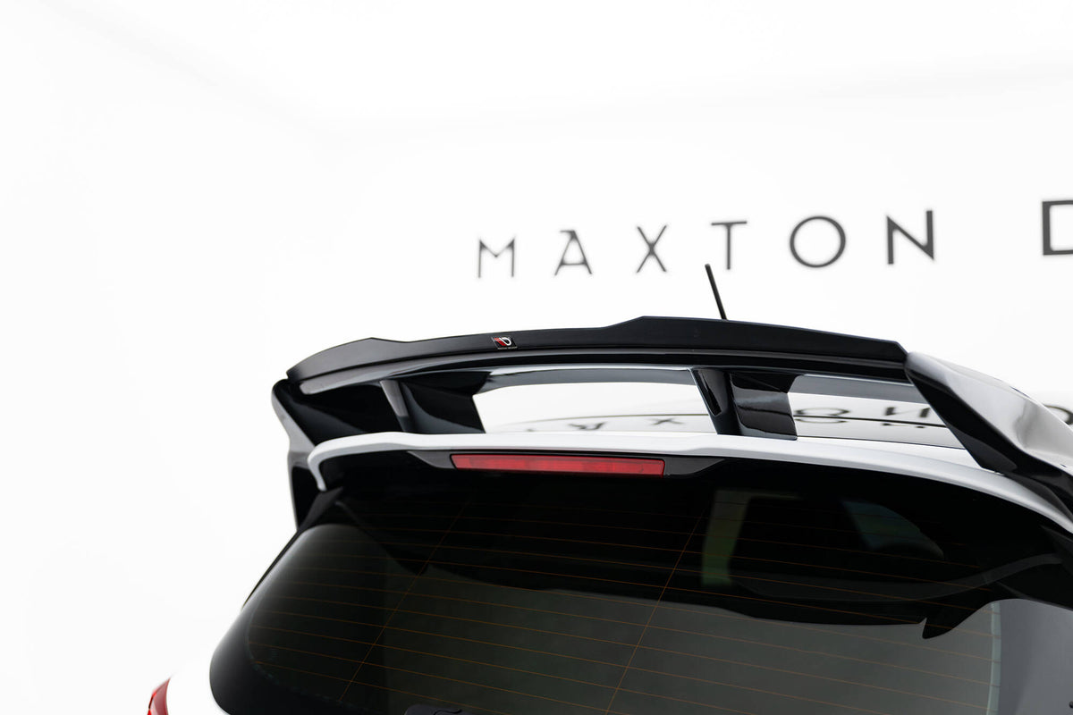 Spoiler cap til Ford Fiesta ST Mk8 sett ovenfra i strukturert svart finish