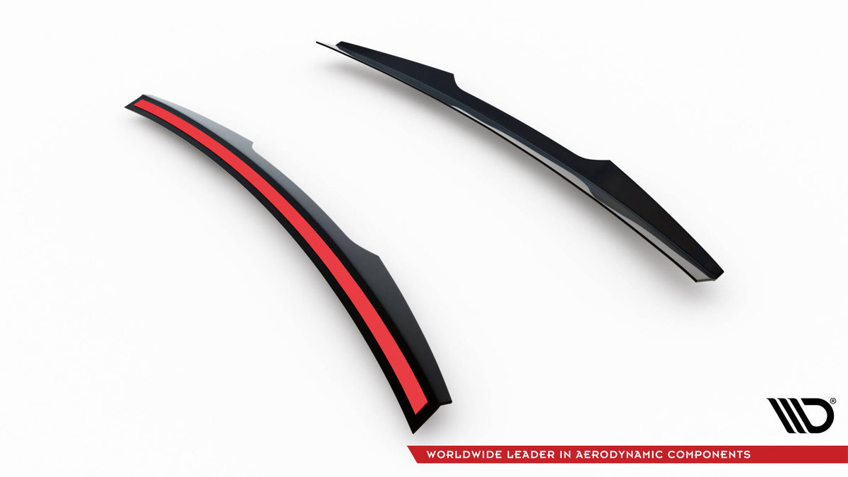 Spoiler cap for Ford Fiesta MK8 sett fra siden, viser profil mot takspoiler