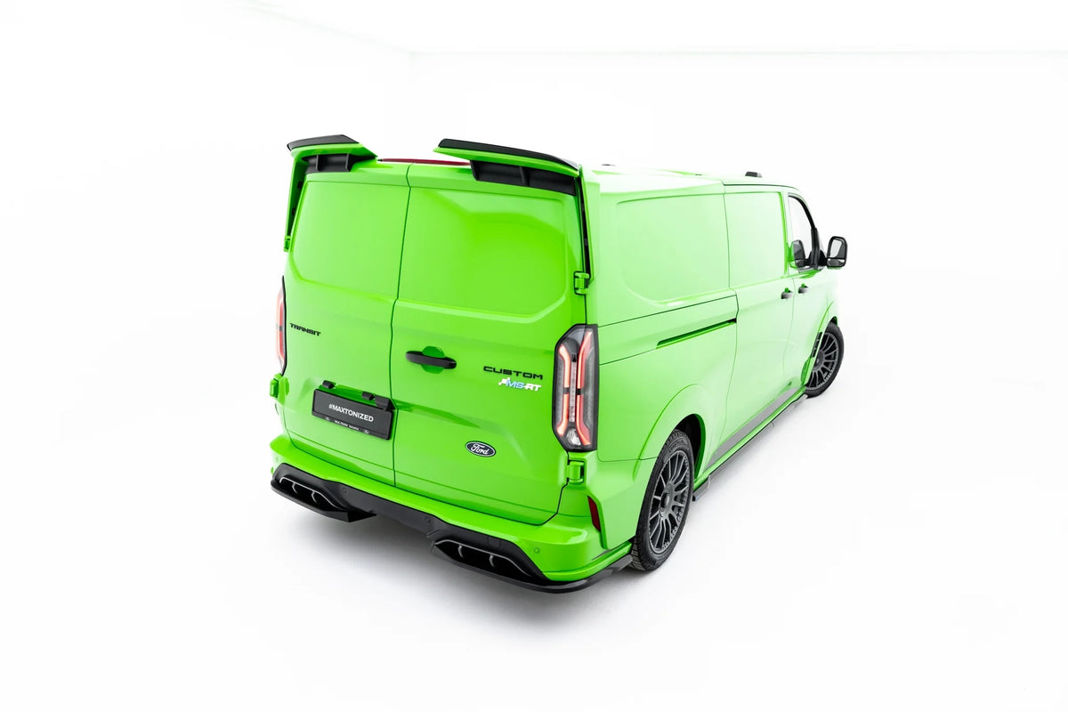 Spoiler Cap til Ford Transit Custom MSRT Mk2 i blank sort ABS-plast