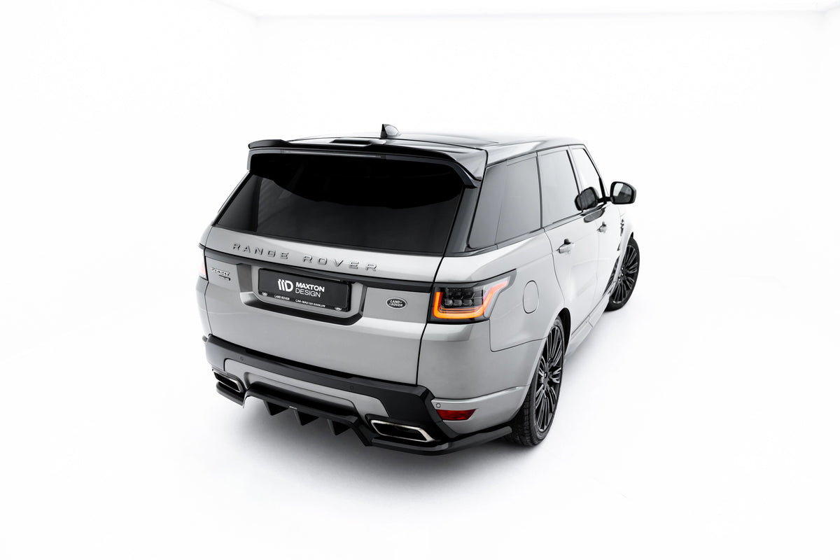 Spoiler cap i blank sort ABS montert på Land Rover Range Rover Sport Mk2 Facelift