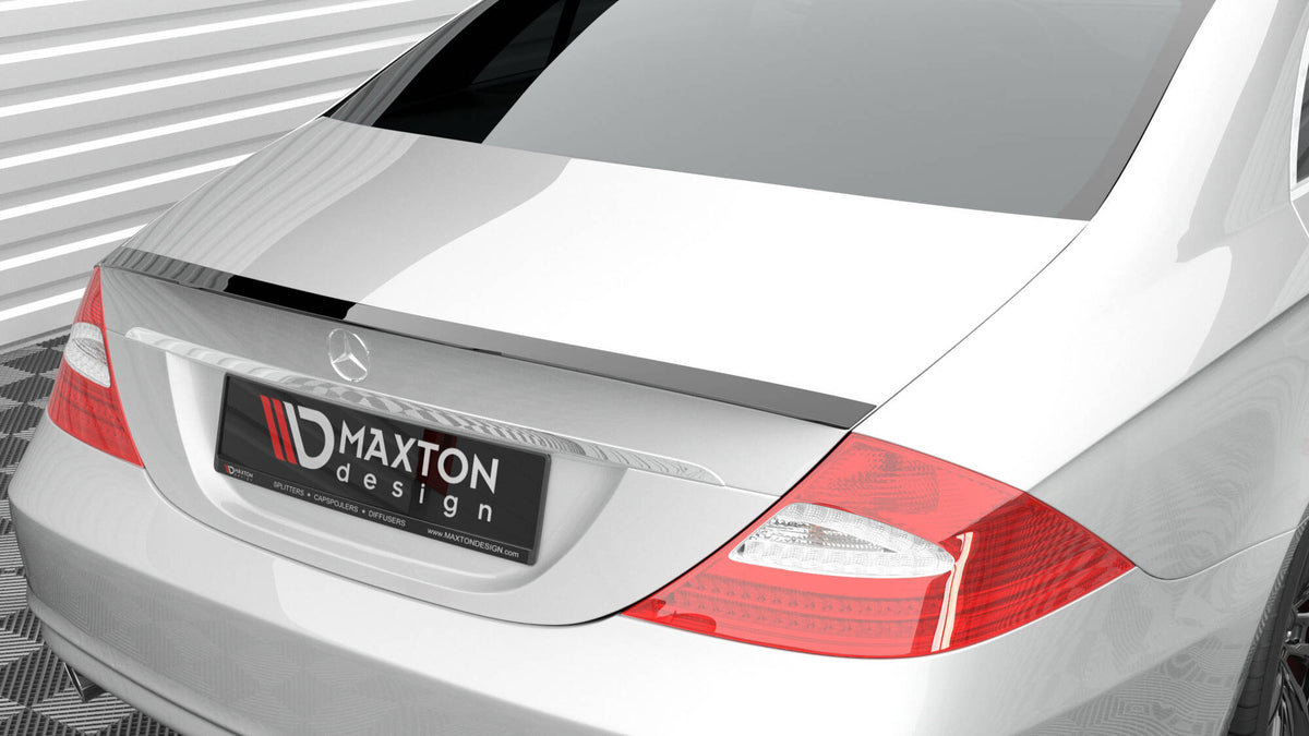 Spoiler cap til Mercedes CLS C219 i strukturert svart sett ovenfra