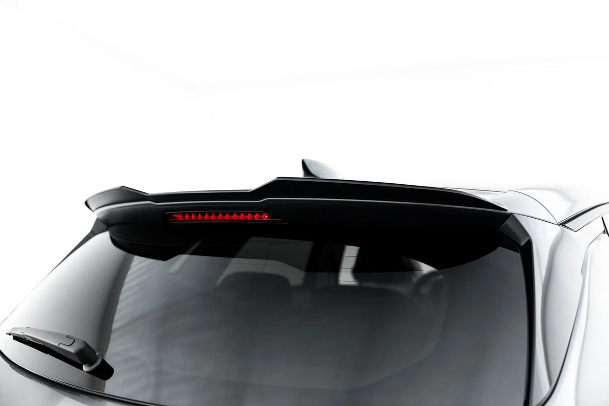 Nærbilde av Spoiler Cap på Opel Grandland Mk1 med blank sort finish