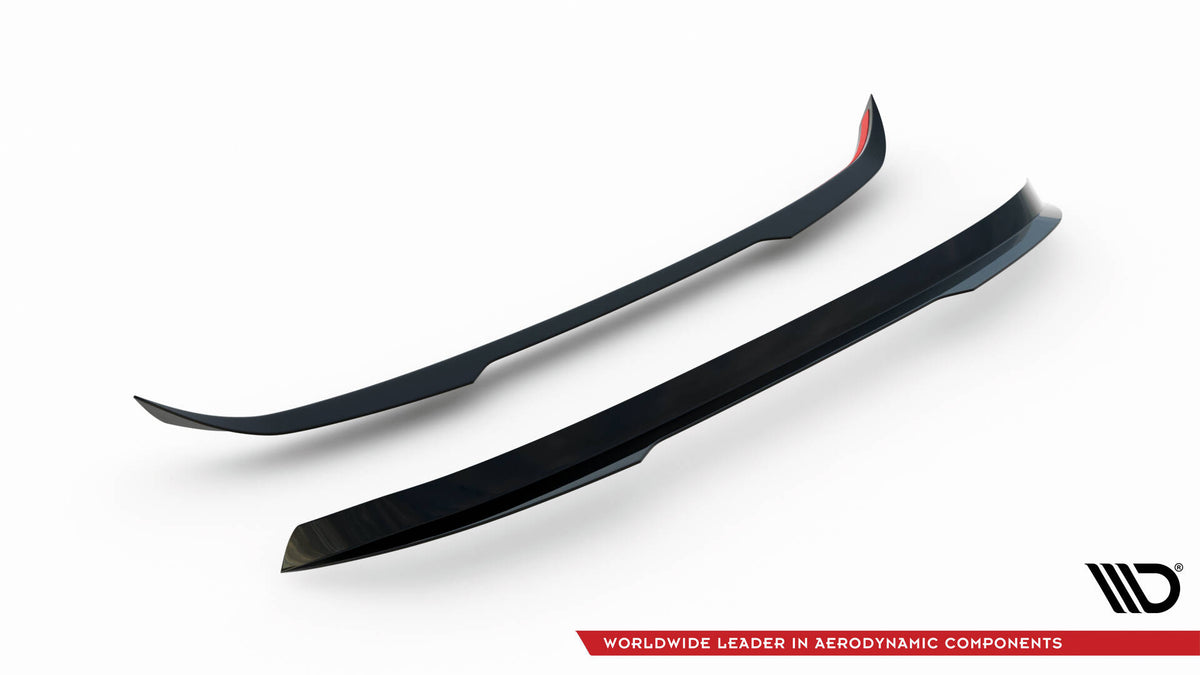 Blank svart spoiler cap til Peugeot 207 Sport sett ovenfra