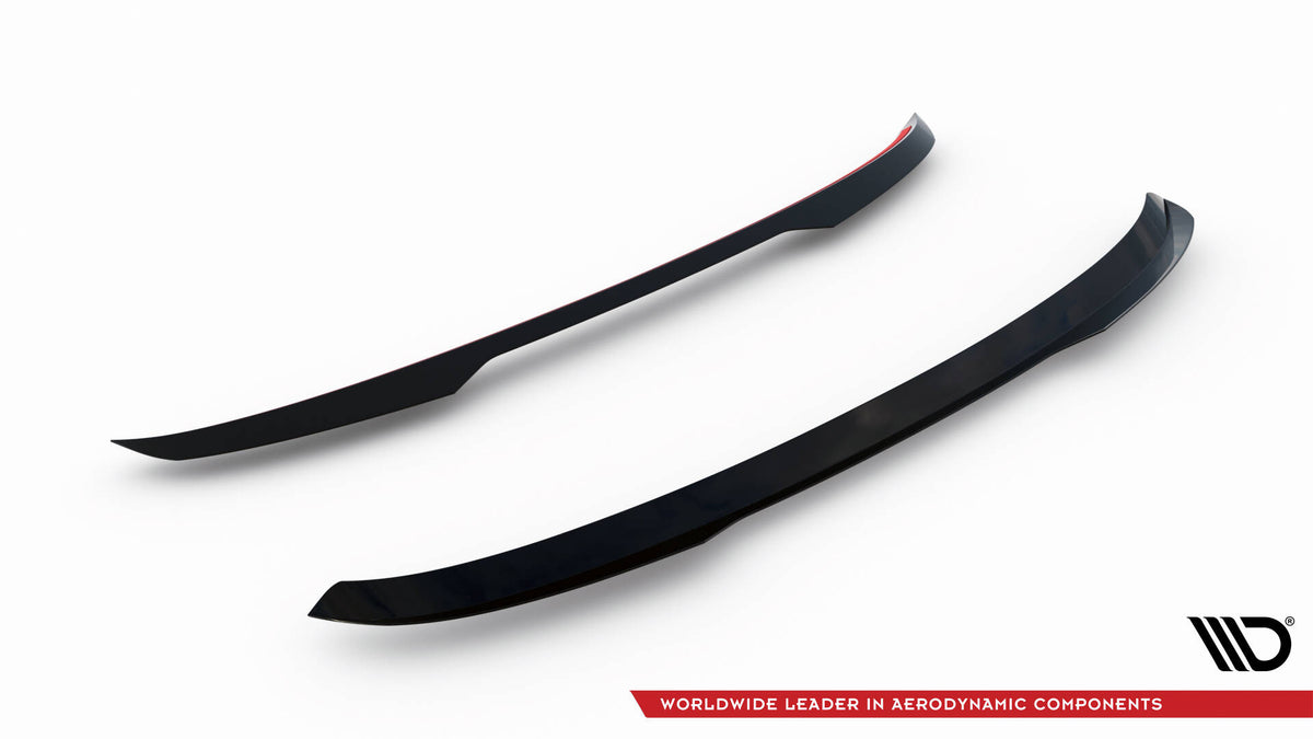 Innhold i pakken med spoiler cap, 3M-teip og avfettingsklut for Renault Austral MK1