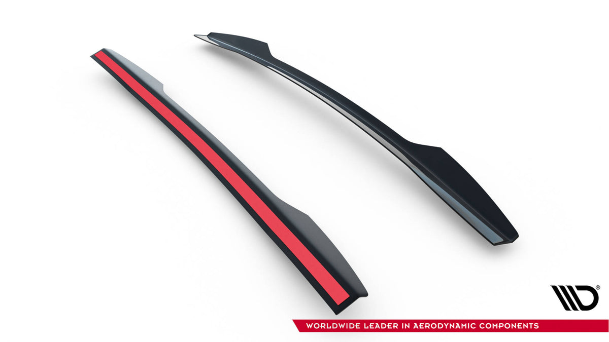Spoilerforlenger i strukturert svart ABS-plast for Subaru Impreza WRX STI sett fra siden