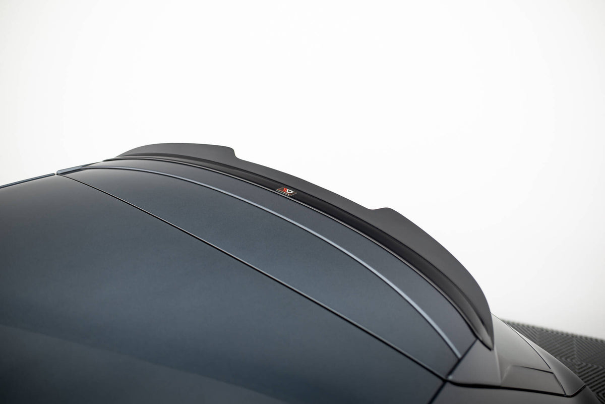 Spoiler cap i strukturert svart ABS-plast for Seat Leon Cupra ST, skrå vinkel
