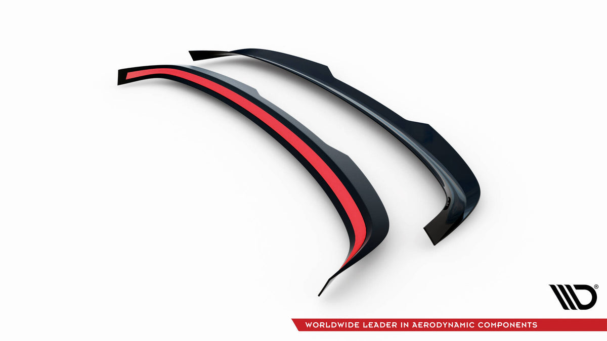 VW Scirocco MK3 Facelift spoiler cap sett fra siden i blank svart finish