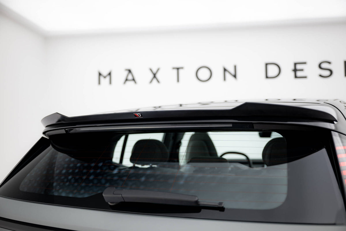 Spoiler cap til Volvo EX30 MK1 i blank svart ABS-plast, sett ovenfra
